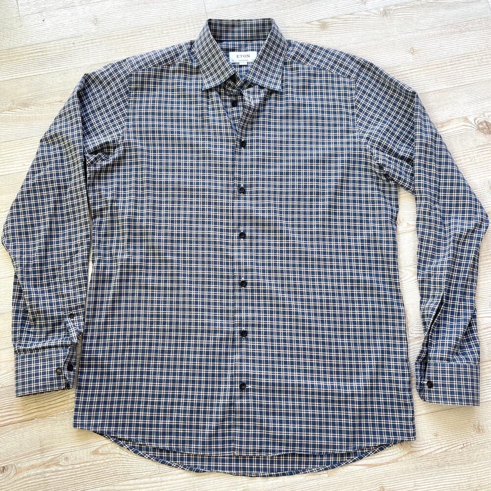 Eton Men's Checkered Dress Shirt
